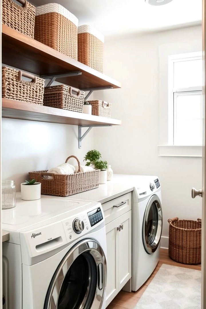 Implementing Open Shelving for Display and Storage - 22 basement laundry room ideas