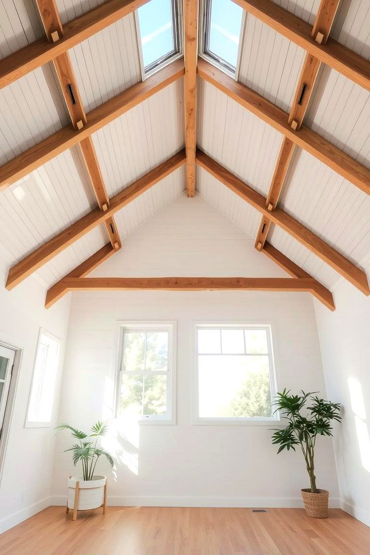 Improved Air Circulation - 22 Vaulted Ceiling With Beams