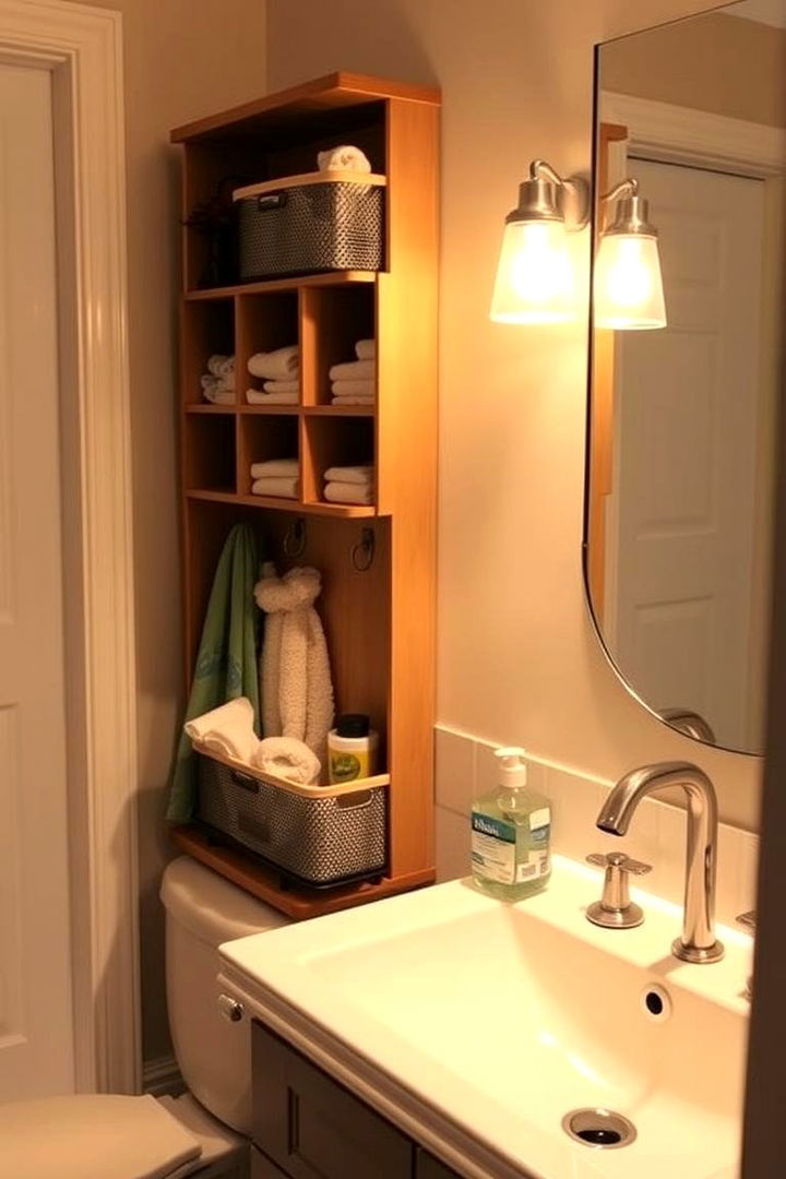 In Bathroom Caddy with Hooks - 22 Toilet Paper Storage Ideas