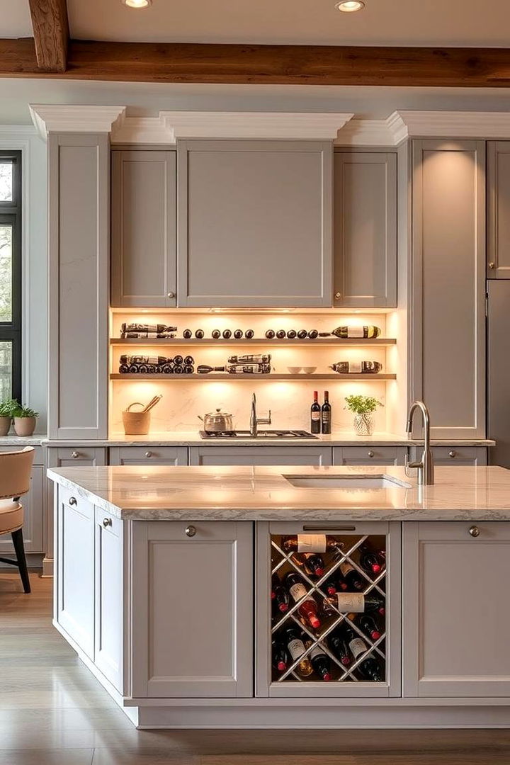 Inbuilt Wine Racks - 22 Kitchen Island Storage Ideas