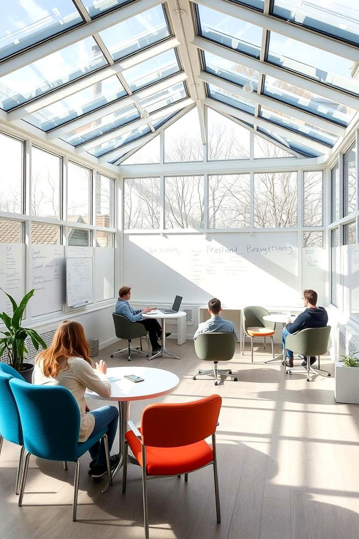 Include Space for Brainstorming - 22 Sunroom Office Ideas