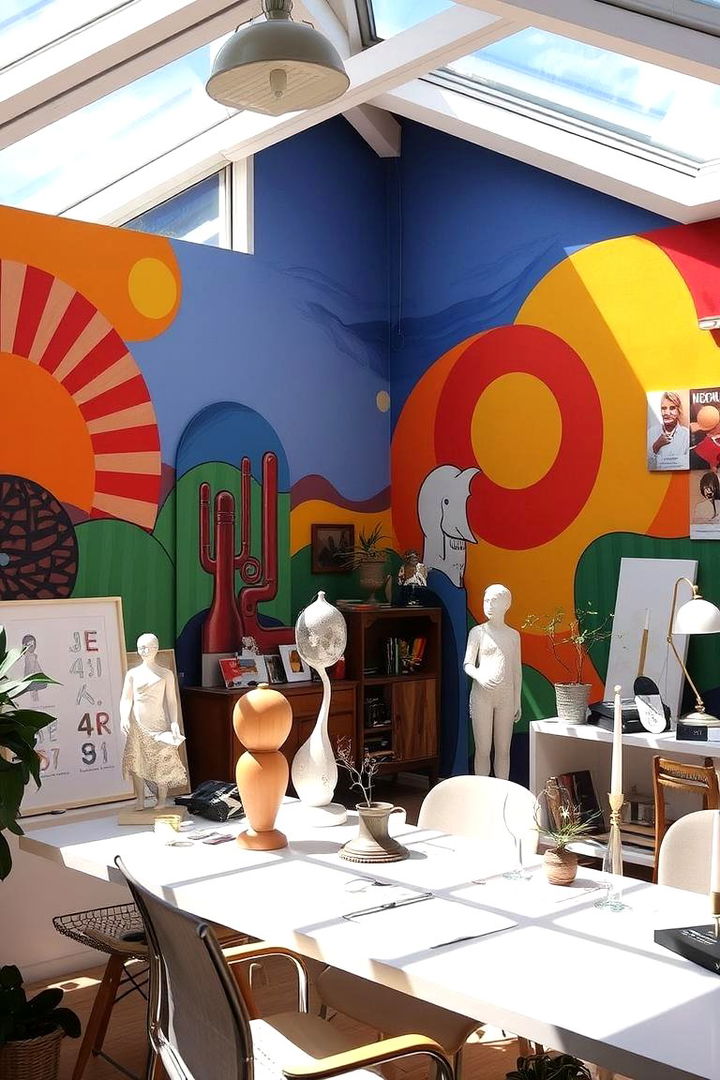 Incorporate Artistic Elements - 22 Sunroom Office Ideas