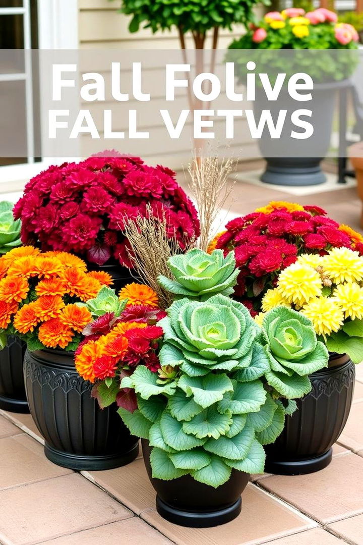 Incorporate Fall Foliage Containers - 22 Fall Garden Ideas