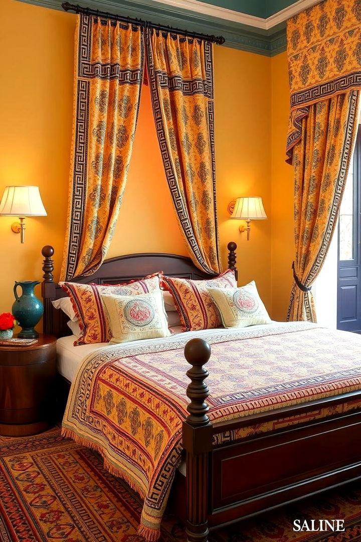 Incorporating Ancient Greek Patterns in Textiles - 22 Greek Bedroom Design Ideas