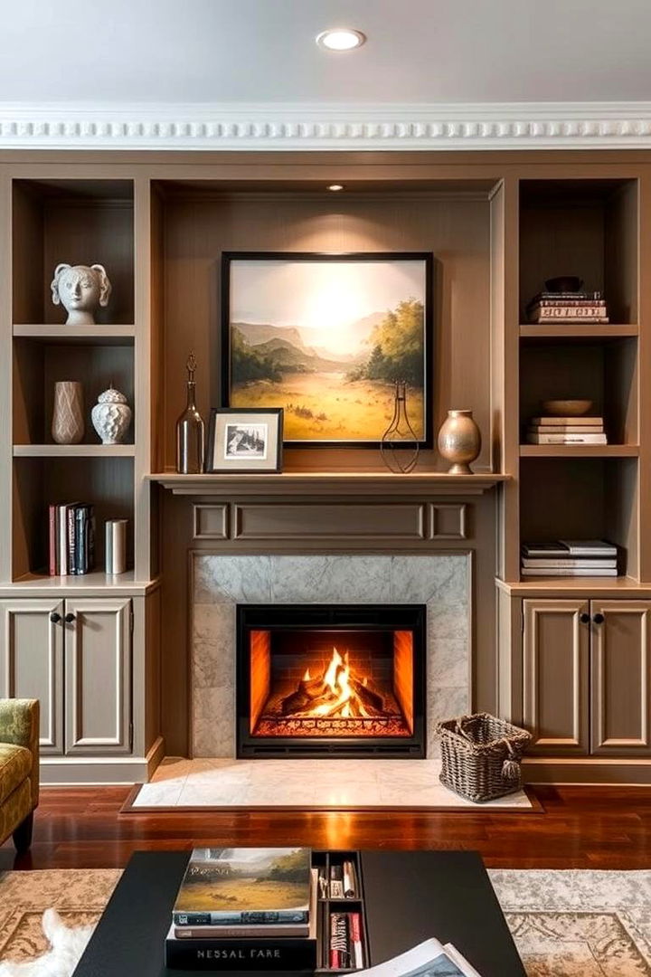 Incorporating Artwork Display - 22 Fireplace Built-in Ideas