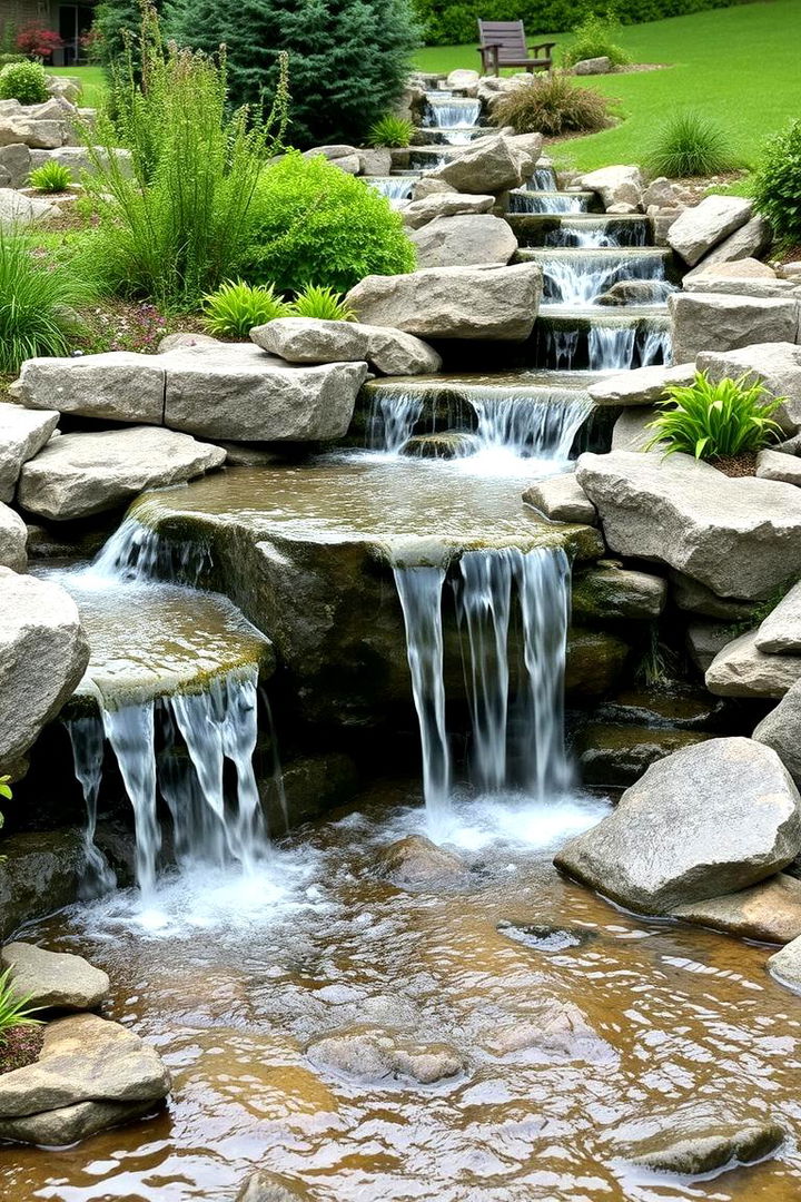 Incorporating Cascading Water Features - 22 Sloping Garden Design Ideas