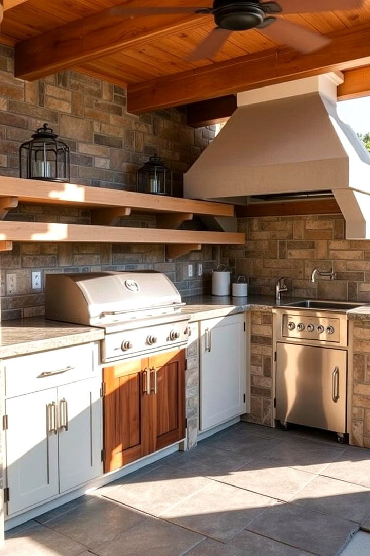 Incorporating Durable Materials - 22 L Shaped Outdoor Kitchen Ideas