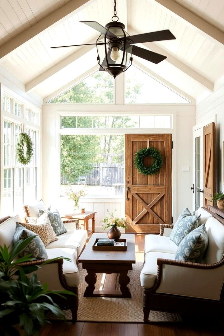 Incorporating Farmhouse Charm Details - 22 Farmhouse Sunroom Ideas