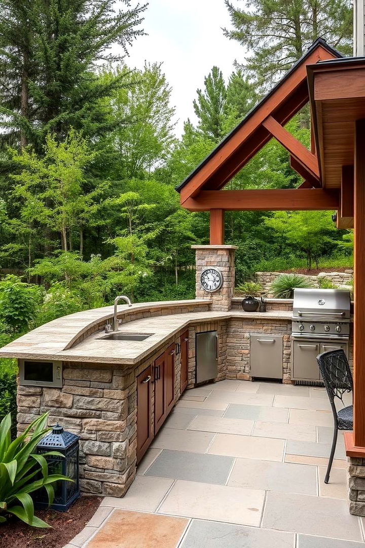 Incorporating Greenery and Natural Elements - 22 L Shaped Outdoor Kitchen Ideas