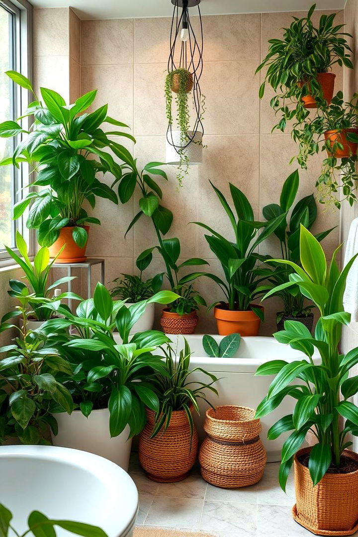 Incorporating Indoor Greenery Oasis - 22 Spa Like Bathroom Ideas