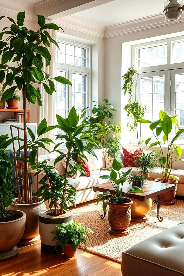 Incorporating Indoor Plants - 22 70s Living Room Ideas