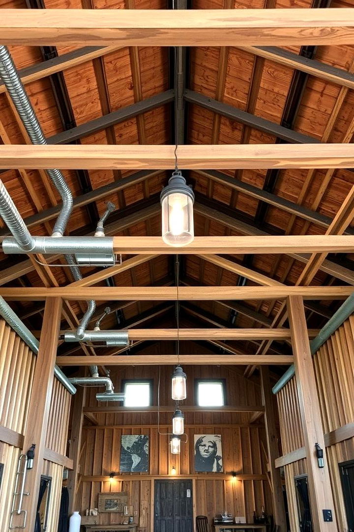 Incorporating Industrial Elements - 22 Pole Barn Interior Ideas