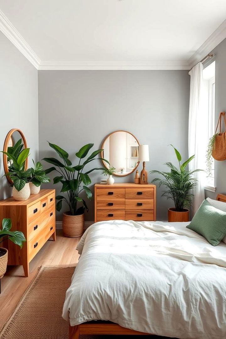 Incorporating Natural Elements - 22 Grey Boho Bedroom Ideas