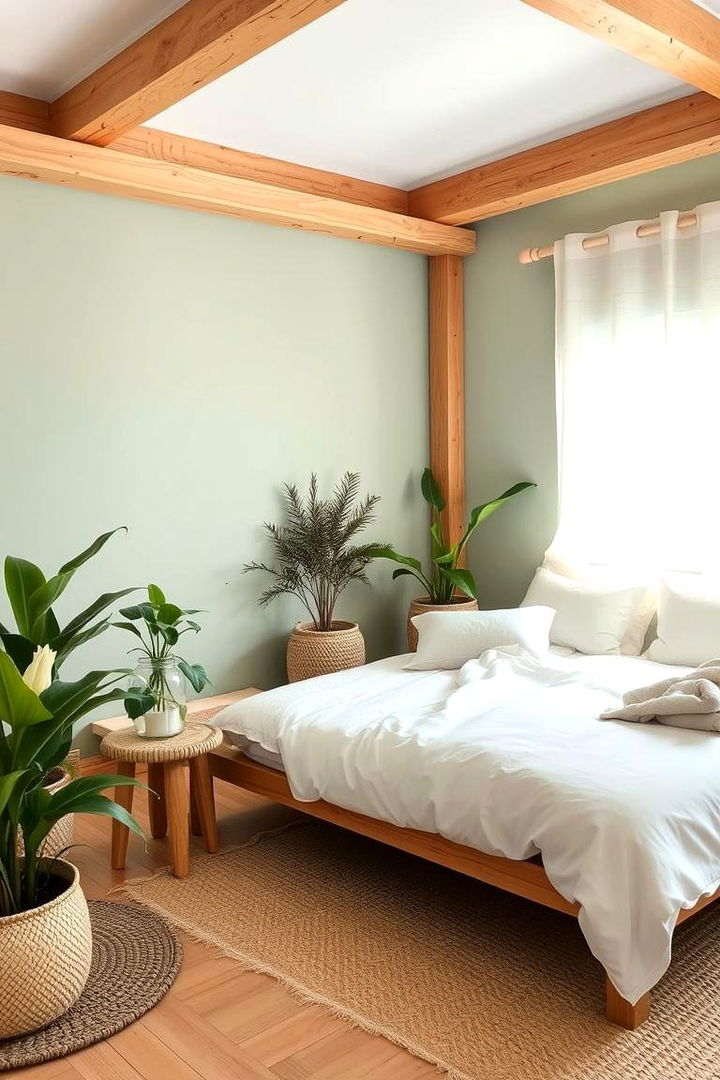 Incorporating Natural Textures for Balance - 22 Boho Sage Green Bedroom Ideas