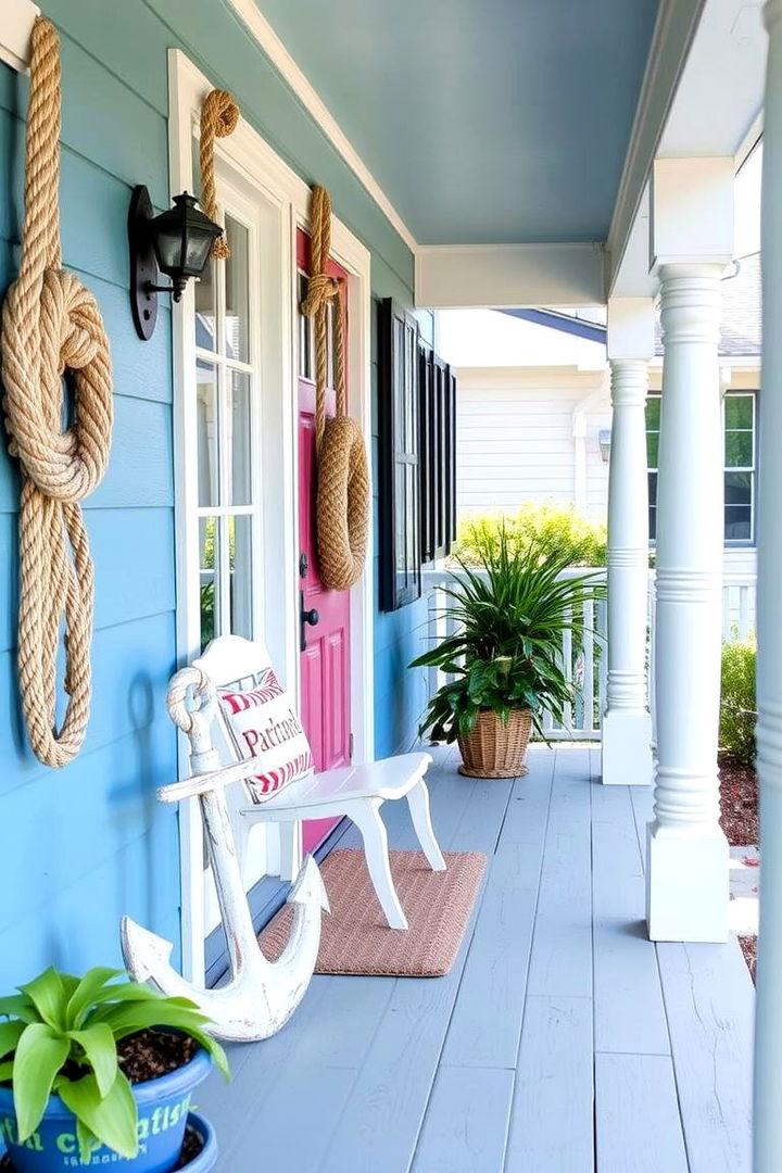 Incorporating Nautical Accents - 22 Small Cape Cod Front Porch Ideas