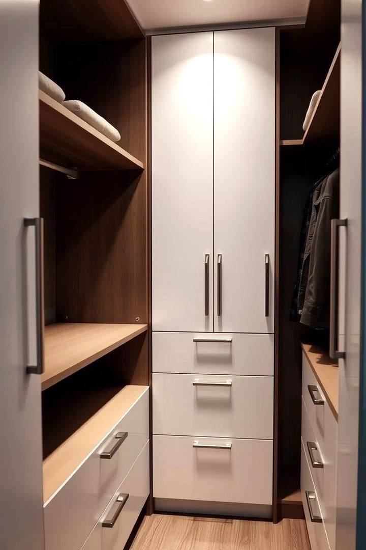 Incorporating Satin Finishes and Modern Hardware - 22 Walk in Closet Ideas
