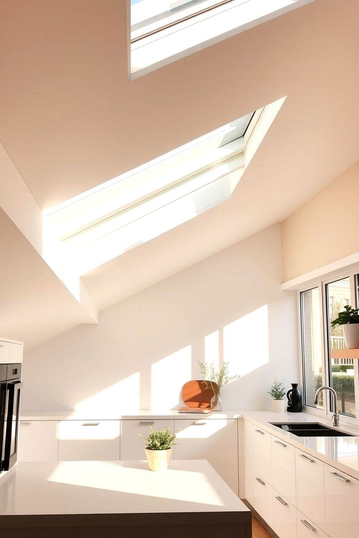 Incorporating Skylights for Natural Illumination - 22 Sloped Ceiling Kitchen Ideas