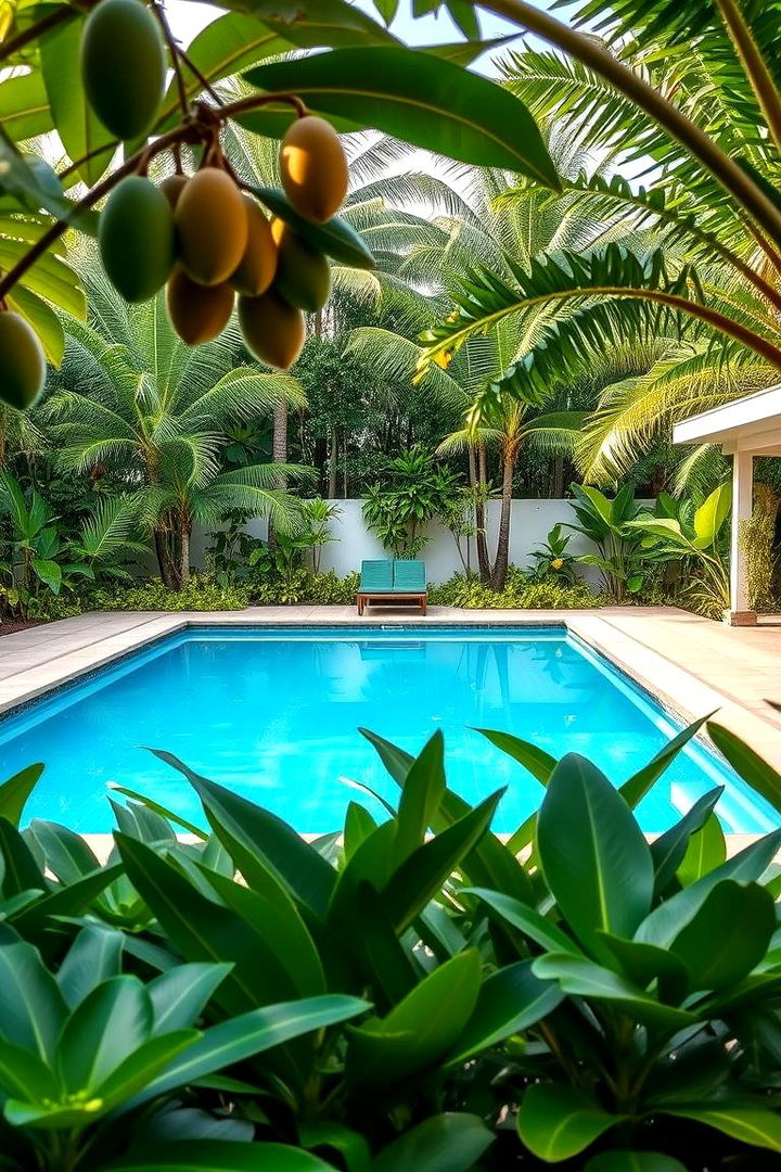 Incorporating Tropical Fruit Trees - 22 Tropical Pool Landscaping Ideas