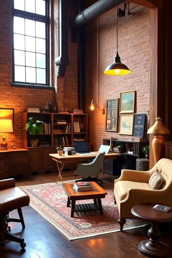 Incorporating Vintage Decor - 22 Loft Office Ideas