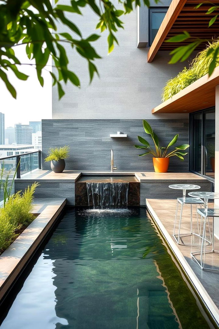 Incorporating Water Features - 22 Rooftop Kitchen Ideas