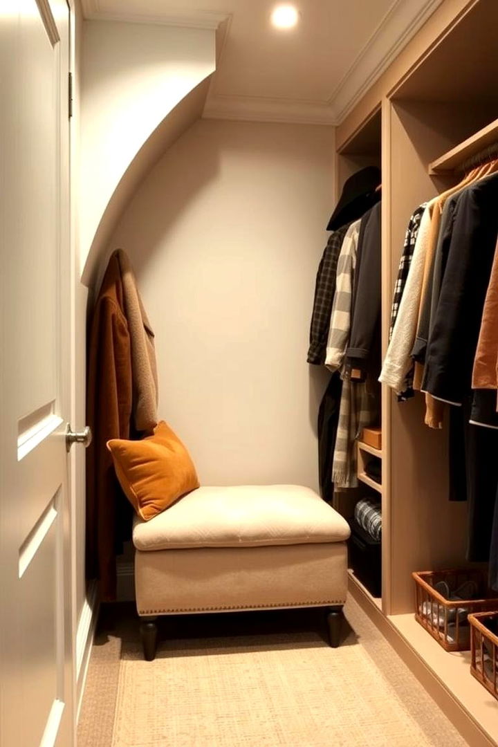Incorporating a Comfortable Seating Area - 22 Walk in Closet Ideas