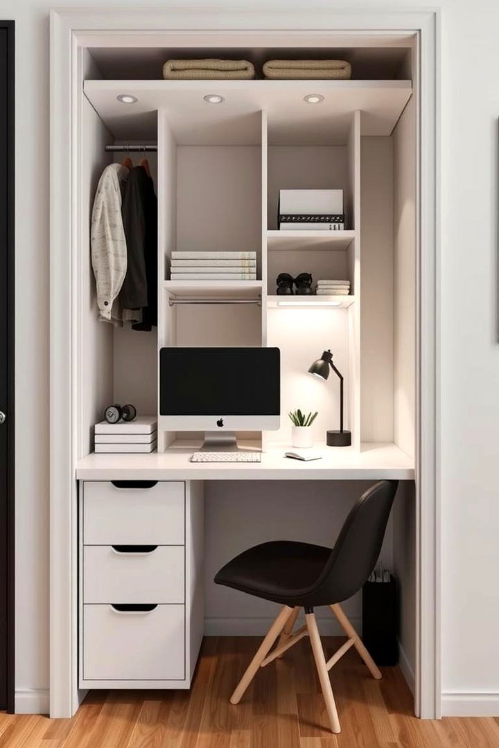 Incorporating a Foldable Work Space - 22 Sloped Ceiling Closet Ideas