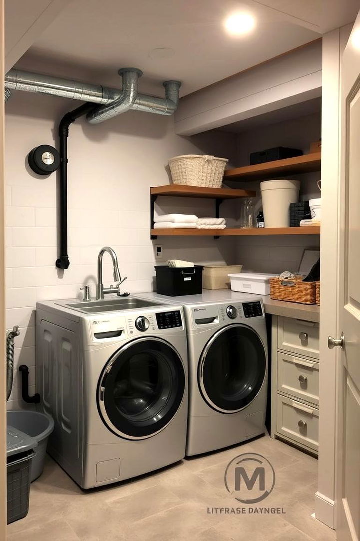 Incorporating a Utility Sink for Convenience - 22 basement laundry room ideas