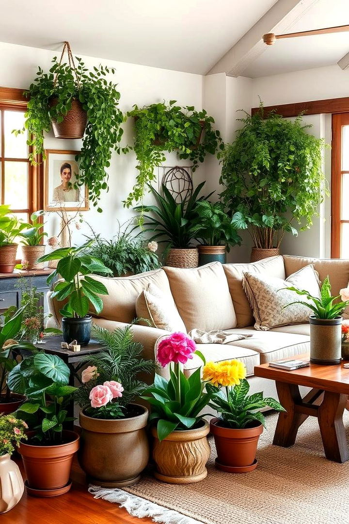 Indoor Garden Touches - 22 French Country Living Room Ideas