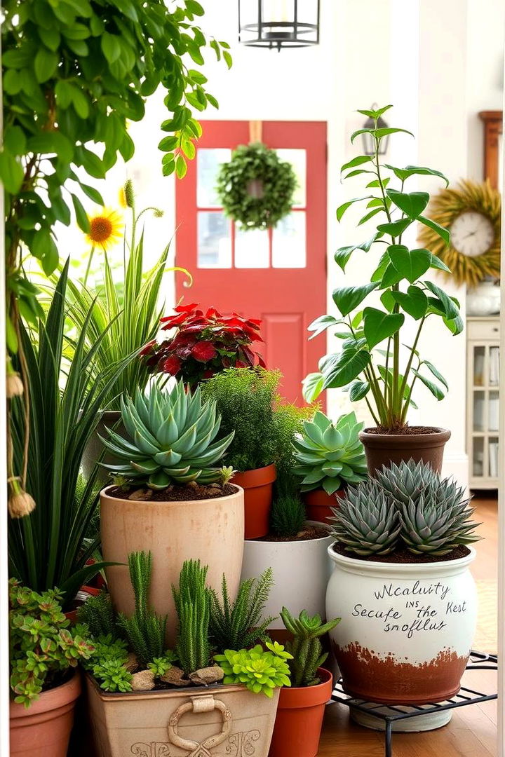 Indoor Greenery Touch - 22 Farmhouse Entryway Ideas
