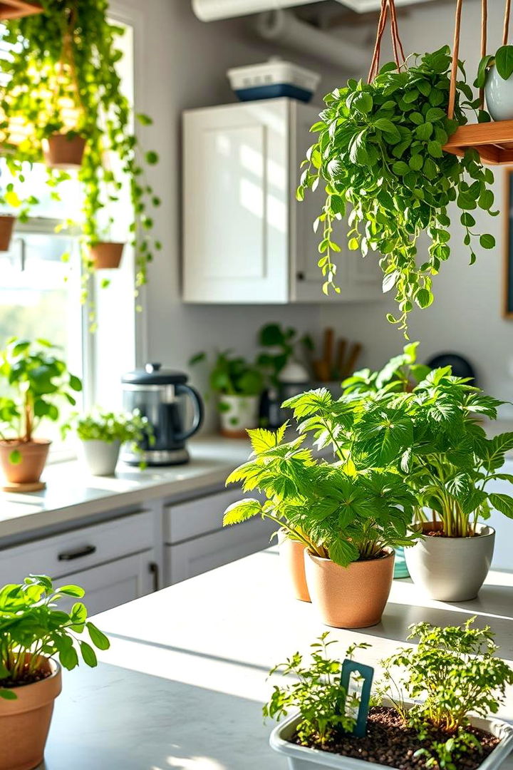 Indoor Greenery and Herb Garden - 22 Office Kitchen Ideas