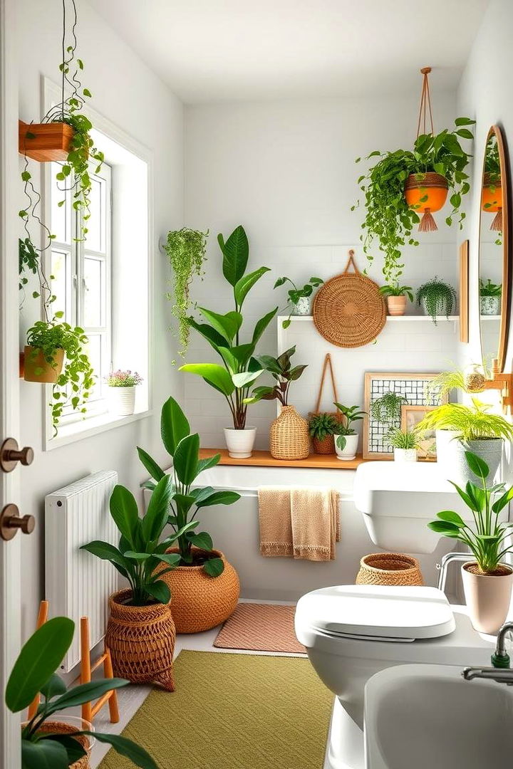 Indoor Greenery and Natural Plant Elements - 22 Scandinavian Bathroom Ideas