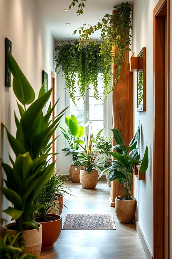 Indoor Greenery to Bring Freshness - 22 Narrow Hallway Ideas