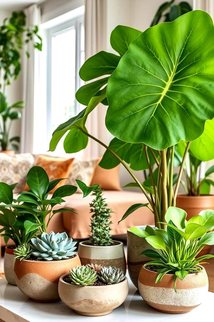 Indoor Greenery - 22 Earthy Living Room Decor Ideas