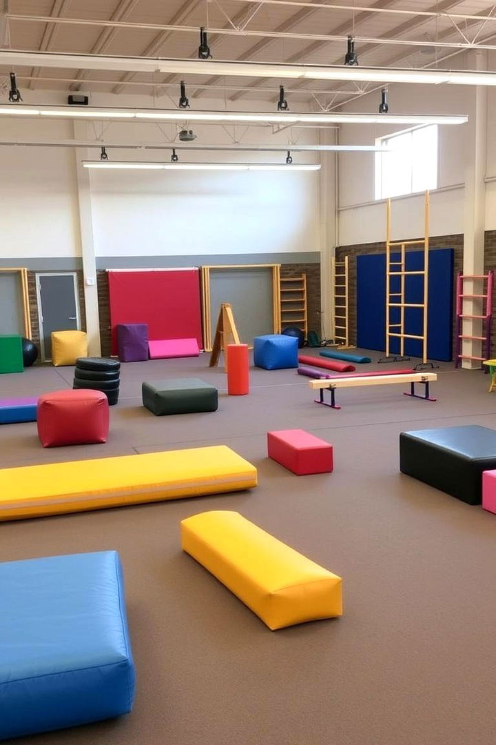 Indoor Gym and Obstacle Course - 22 playroom ideas