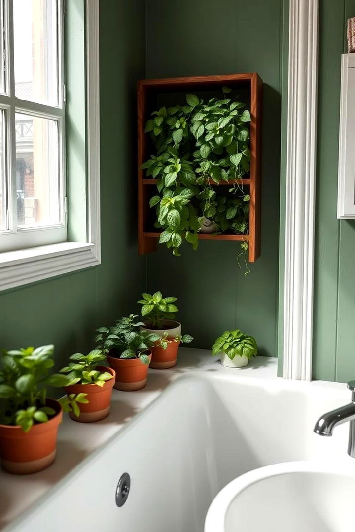 Indoor Herb Garden - 22 Small Green Bathroom Ideas