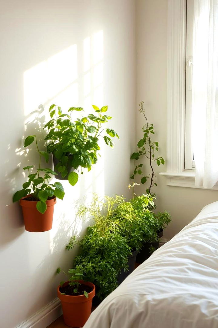 Indoor Herb Garden Corners - 22 Green Bedroom Ideas