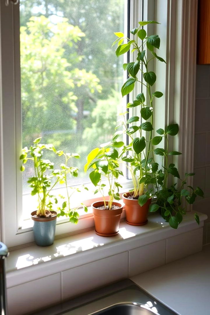 Indoor Herb Garden by the Window - 22 Kitchen Window Ideas