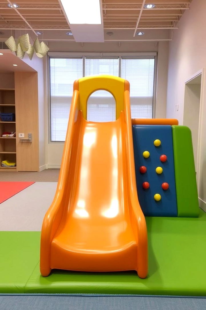 Indoor Mini Slide and Climbing Zone - 22 playroom ideas