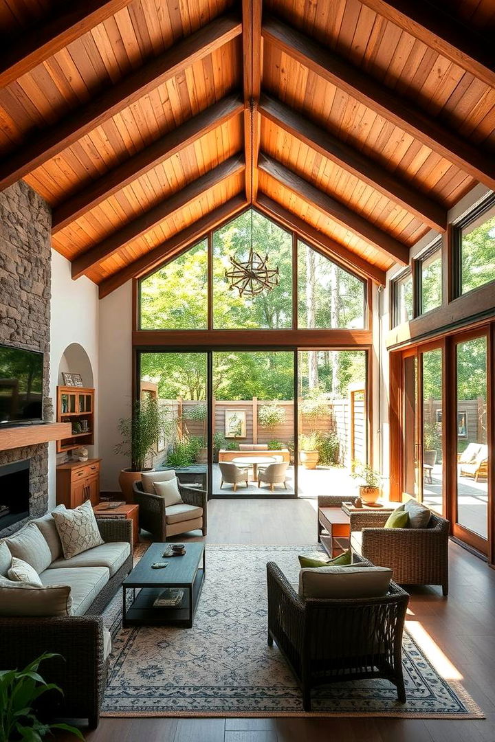 Indoor Outdoor Connection - 22 Vaulted Ceiling With Beams