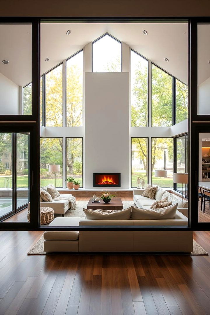 Indoor Outdoor Connections - 22 Living Room Ideas With Sectionals and Fireplace