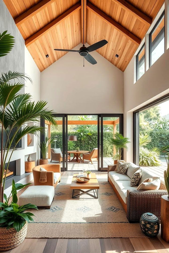 Indoor Outdoor Flow - 22 Open Concept Vaulted Ceiling Living Room Ideas