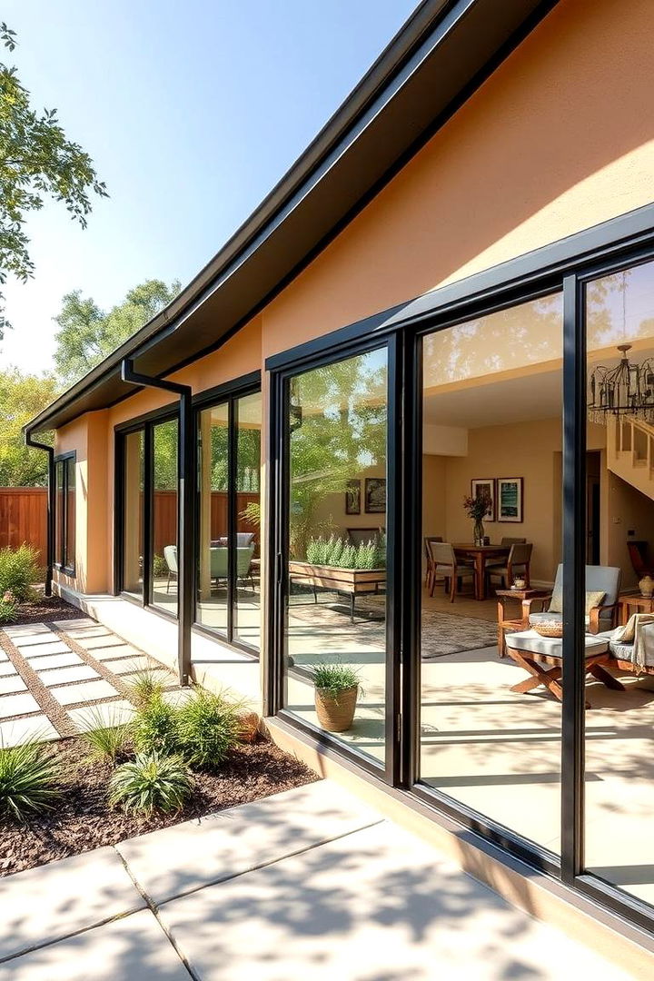 Indoor Outdoor Flow - 22 Tan House With Black Trim Design Ideas