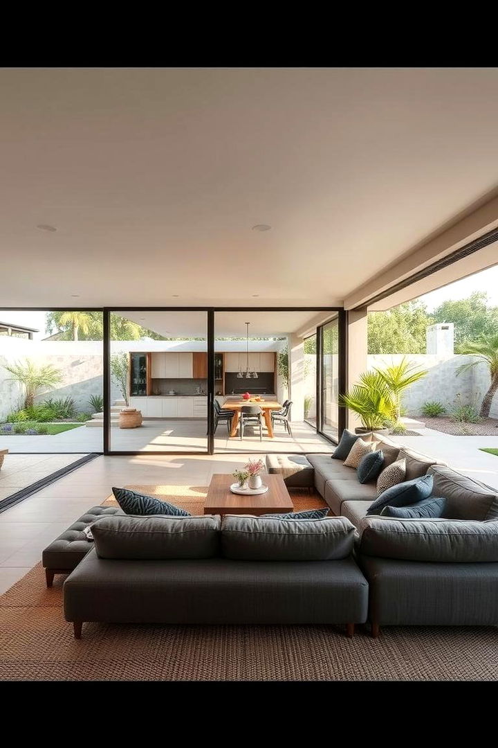 Indoor Outdoor Flow for Seamless Connections - 22 Grey Sectional Living Room Ideas