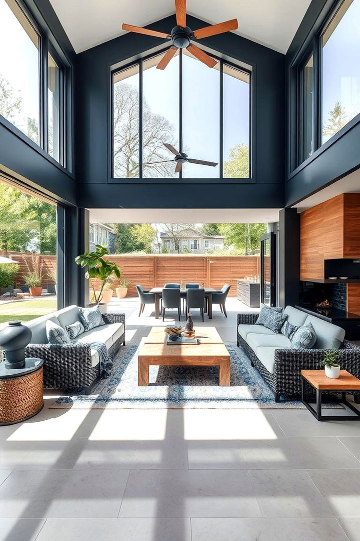 Indoor Outdoor Flow with Navy Elements - 22 Navy Blue Bedroom Ideas