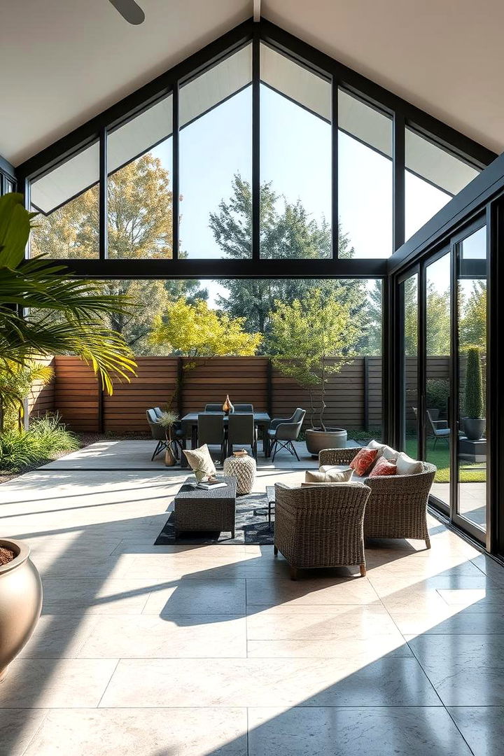 Indoor Outdoor Fusion Stone Patio - 22 Stone Patio Ideas