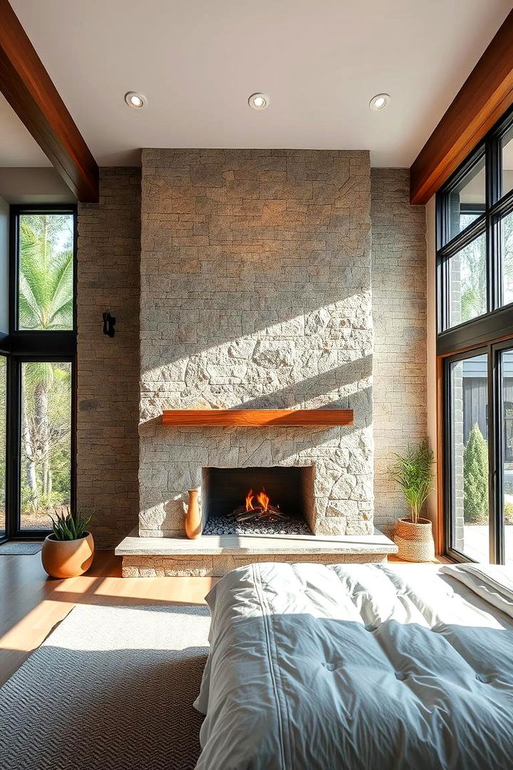 Indoor Outdoor Seamless Design - 22 Bedroom Fireplace Ideas