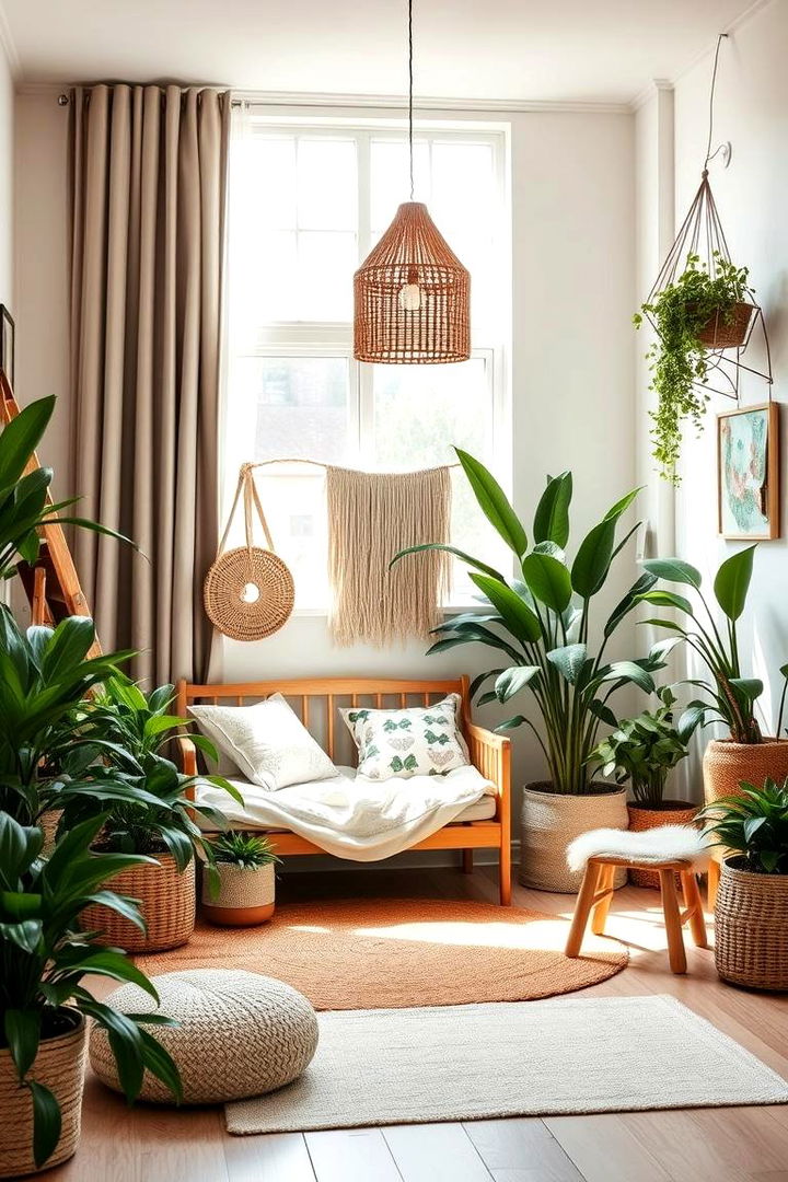Indoor Plant Accents - 22 Boho Toddler Room Ideas