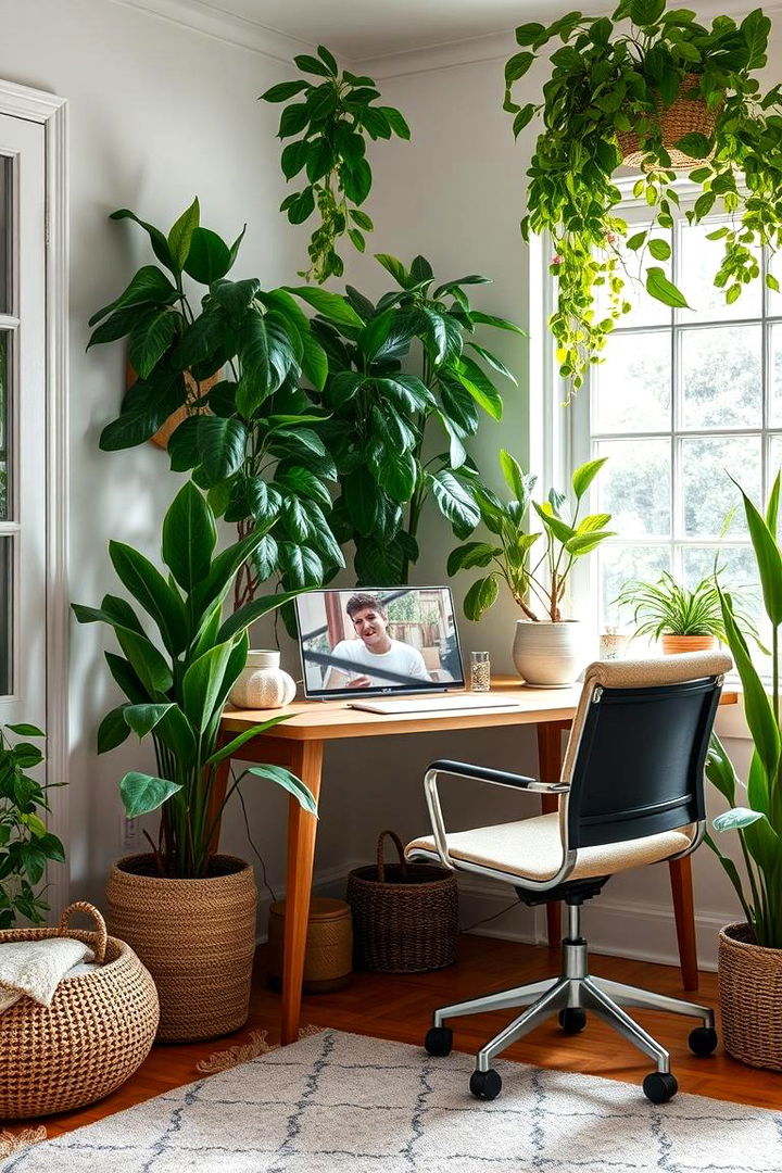 Indoor Plant Ambiance - 22 Modern Home Office Ideas
