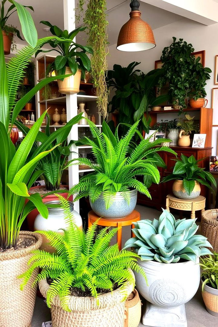 Indoor Plant Arrangements - 22 Moody Boho Living Room Ideas