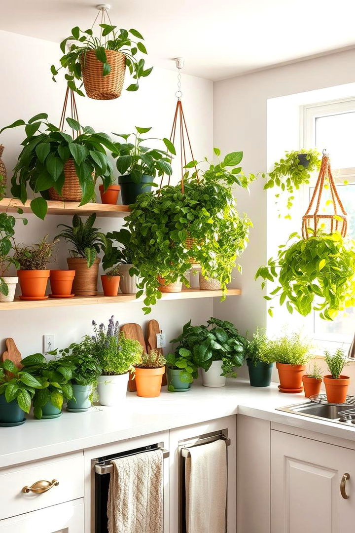 Indoor Plants Display - 22 Boho Kitchen Ideas